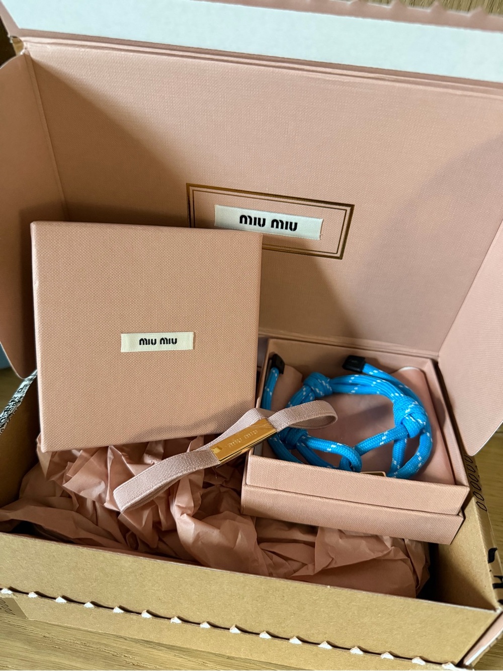 Miu Miu Blue Cord Bracelet - BNIB